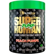 Alpha Lion Pump, Stimulant Free Preworkout, Balloon-Like Muscle Fullness Even After Your Workout (42 Servings, Peach Pumps)