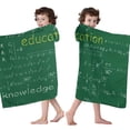 thumbnail image 4 of Math Equations Science Terms Green Pattern Hooded Bath Towel，60"x35" for Ages 3 To 12 Kids, Quick Dry Lightweight Soft Microfiber Hood Beach Towel Cover Up for Kids, 4 of 7