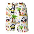 thumbnail image 2 of Yiaed Penguins On The Beach Print Men's Swim Trunks with Lining Quick Dry Sports Shorts Beach Shorts Boardshorts-XX-Large, 2 of 5