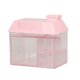 thumbnail image 2 of Caja organizadora de escritorio rosa, caja de almacenamiento para escritorio en forma de casita, adecuada para guardar joyas y contenedores de bolígrafos para escritorio, papelería, 2 of 9