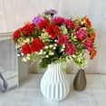 thumbnail image 3 of Xioeram Artificial Carnation Flower with Stem 10 Head Home Office Table Centerpiece Wedding Faux Flower Branch Floral Arrangement Decoration, 3 of 8