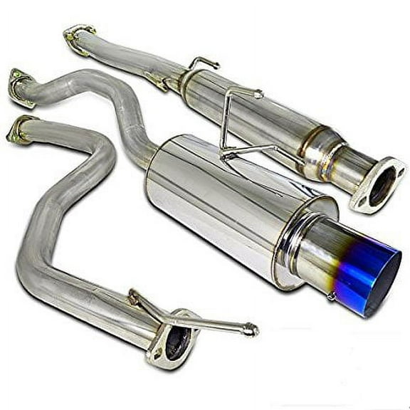 Spec-D Tuning MFCAT2-CV92T-SD Honda Civic Ex Dx Lx Si 2/4Dr Titanium Burnt Tip Exhaust Catback System