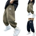 thumbnail image 5 of ZACPNCV Boys Casual Corduroy Pants Elastic Waist Baggy Sweatpants Loose Fit Navy 15-16 Years, 5 of 5