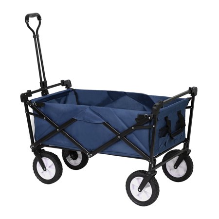 Tory Carrier Utility Collapsible Outdoor Cart Folding Wagon Garden Cart 220lbs Blue