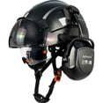 thumbnail image 1 of Casco de seguridad SAFEBUILDER Industrial con orejeras con visera, color negro, 1 of 8