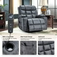 thumbnail image 3 of YODOLLA Oversized Nursery Electric Recliner Chair, Power Sofa with USB & Cup Holders, Breathable Leather Fabric, Home Theater Seating in Bronze Dark Grey, 3 of 6