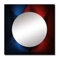thumbnail image 2 of Designart "Gateways Moiré Lattice In Red And Blue II" Modern Geometric Blue Large Square Mirror - Square Bedroom Mirror Printed Wall Decor - Modern Square Printed Wall Mirror Art, 2 of 5