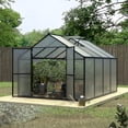 thumbnail image 2 of VEIKOUS 8'x8' Walk-In Greenhouse W/Aluminum Frame, Lockable Dual Doors, Adjustable Roof Window, Wind-Resistant Greenhouse for Patio, Backyard, 2 of 13