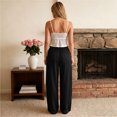 thumbnail image 5 of CIENVNSTG Women Linen Lightweight Barrel Pants Drawstring Comfort Casual Lounge Pants Baggy Loose Ankle Pants with Pocket Black L, 5 of 5