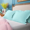 thumbnail image 4 of Ntbay 2 Pack Double Brushed Microfiber Queen Pillow Shams with 2" Flange, Wrinkle, Fade, Stain Resistant Sham, 20"x30", Aqua Blue, 4 of 5