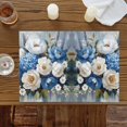 thumbnail image 4 of Farm Blue Hydrangea Placemats Set of 4,Wipeable Washable Table Mats for Dining Tables, Oil Painting White Camellia Place Mats for Kitchen Event Party Tabletop Decor, 4 of 9