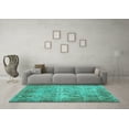 thumbnail image 3 of Ahgly Company Indoor Round Abstract Turquoise Blue Contemporary Area Rugs, 4' Round, 3 of 4