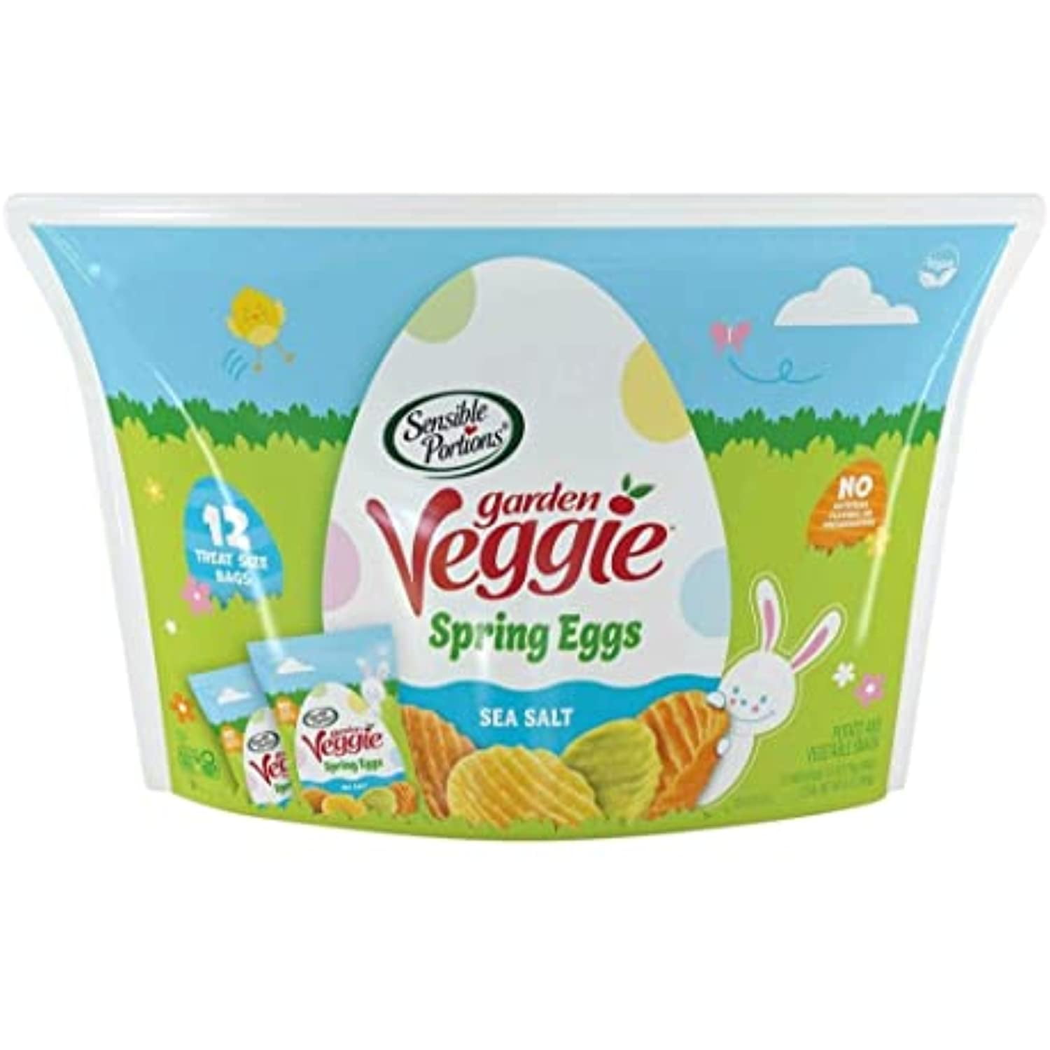 Sensible Portions Easter Spring Eggs Sea Salt Garden Veggie Chips 12