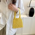 thumbnail image 4 of Bolso de playa de paja para mujer, bolso de mano tejido, bolso de verano (amarillo), 4 of 7