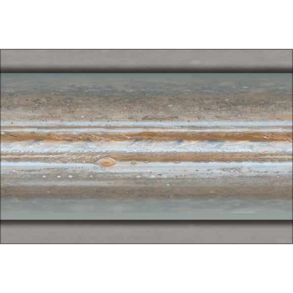 24"x36" Gallery Poster, map of planet jupiter taken by the cassini spacecraft