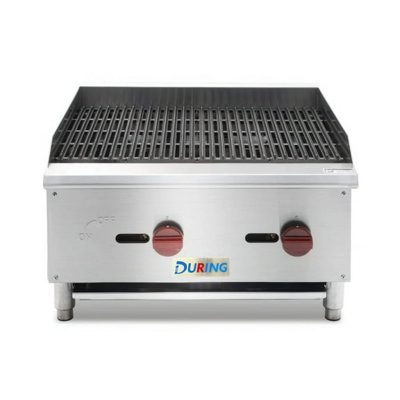 DURING D-CB-24S 24" Gas Countertop Radiant Charbroiler - 2 Burner, 60,000 BTU
