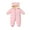 Pink, variant on Newborn Baby Boy Girl down Jacket Hoodies Zipper Warm Rompers Infant Thermal Onesies Snowsuit Cold Winter Outfits