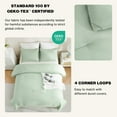 thumbnail image 4 of 3 Pieces Comforter Set, Solid Breathable Quilted Style Bedding Sets, Luxury Fluffy Soft Comforter for All Season (1 Comforter & 2 Pillowcases), Sage Green King, 4 of 6