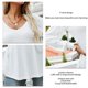 thumbnail image 5 of Casual Puff Manga Larga Túnica Top V Cuello Plisado Flare Blusa Camisetas para Otoño Invierno Niñas Mujeres Blanco S, 5 of 6