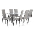 thumbnail image 1 of Juego Comedor 6 Sillas Mesa De Vidrio Templado Luna Moderno gris 7, 1 of 9