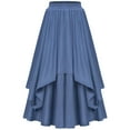 thumbnail image 3 of dazeni Women Steampunk Victorian Skirt Renaissance Gothic Ruffled Pirate Skirts Vintage Elastic Waist Pleated Skirt, 3 of 5