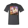 thumbnail image 2 of Unicorn Fanstasy Rainbow Castle Men's Graphic T-Shirt, Heather Black, 2XL, 2 of 3