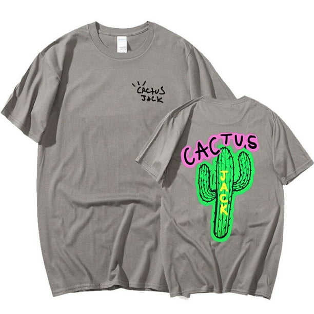 Camiseta de algodón de lujo para hombres y mujeres, camisa Harajuku con estampado de cactus y jack de Travis Scott, Hip Hop, amantes de la pareja