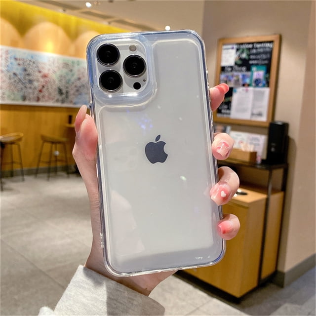 Carcasa transparente de alta calidad para iPhone 15, carcasa para teléfono móvil X/XS, carcasa blanda transparente con botón galvanizado Apple 11 13