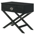 thumbnail image 2 of Xavier 1-Drawer Black Nightstand (25"H x 16"W x 27"D), 2 of 5