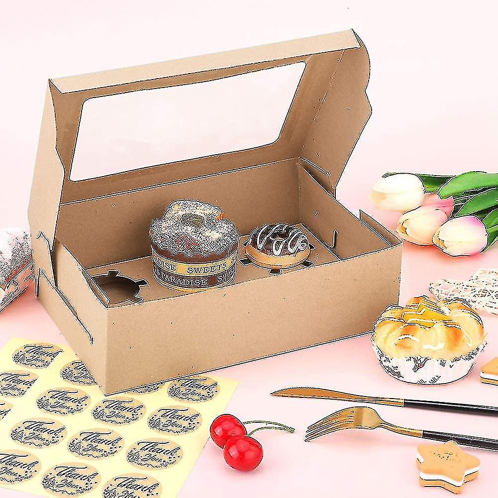 Scatole Regalo Per Muffin E Cupcake Di Natale - 50 Pezzi Con 2 Fori E Inserti Regolabili