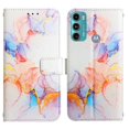 thumbnail image 2 of Allytech Moto G60 Case Wallet,Stylish Marble Folding Kickstand Full Body Protection Shockproof Cards Pocket Wrist Strap Wallet Cover for Motorola Moto G60 - White Purple, 2 of 7