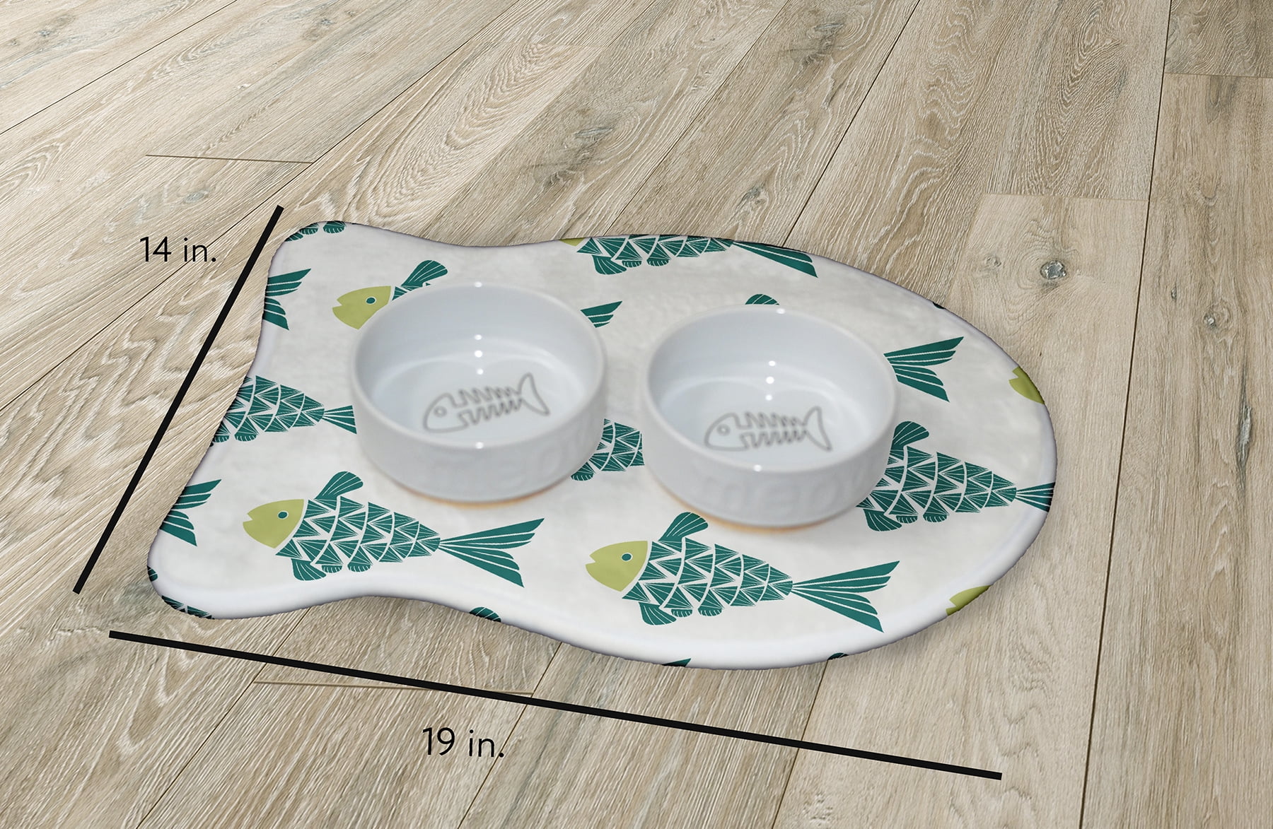 Simply Daisy Fish Tales Fish Shape Pet Feeding Mat for Cats