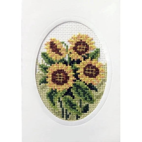 Complete cross stitch kit - greetings card "Sunflowers" 6099