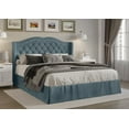 thumbnail image 2 of Home Design Bruce Twin Tufted Upholstered Platform Bed Frame with Wingback Headboard and Nailhead Trim, Blue, Easy Assembly, 2 of 5