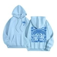 thumbnail image 1 of 2025 Sweat à Capuche Imprimé Lettre pour Femmes, Sweat à Capuche à Manches Longues avec Poches, Tunique Zippée pour Femmes, 1 of 7