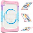 thumbnail image 7 of For iPad 9th/8th/7th Generation 10.2 inch Case, 360 Rotating Shockproof Cover with Stand, Screen Protector, Shoulder Strap, Rainbow Pink, 7 of 7