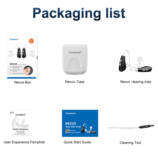 Nexus OTC Hearing Aids Behind The Ear, CE-D36AT - Walmart Business