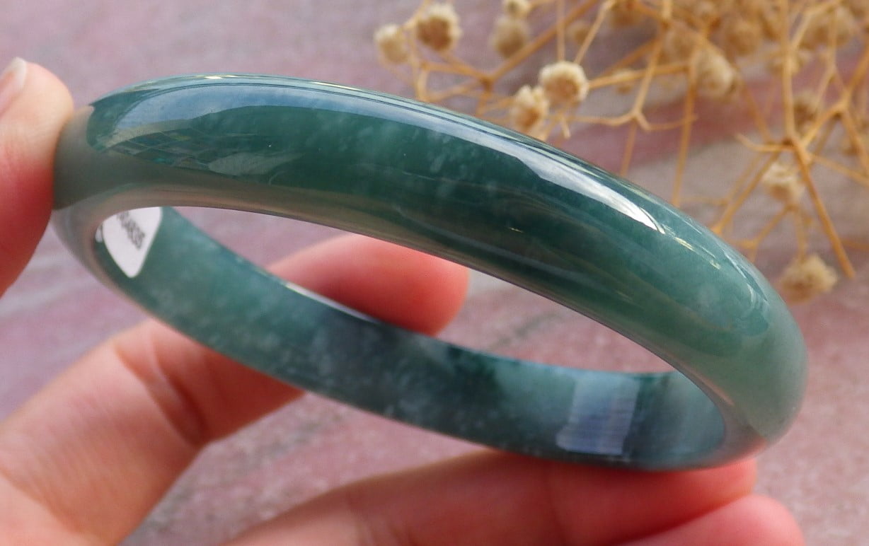 Icy Green Natural A JADE Jadeite Bangle Bracelet 60 mm 684211 TN