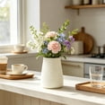 thumbnail image 4 of Hyknon Flower Vase, 7" Diamond Relief Flower Vases, Conical Danish Streamlined Flower Vases for Centerpieces Decor, Drop-Resistant Plastic Vase Ornament for Dining Table Living Room Wedding Bedroom, 4 of 7