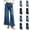 Blue, variant on JSROAC Wide Leg Jeans for Women Ruffle Hem Vintage Bell Bottom High Waisted Denim Pants with Large Pockets 2026 Fall Fashion Clothing