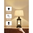 thumbnail image 6 of 20.5in Black Gold Farmhouse Bedside Table Lamp, Suitable For Living Rooms, 3-Way Dimmable Touch Modern Bedside Table With 2 Lights For Bedrooms, Homes, Offices (Including Light Bulbs), 6 of 8