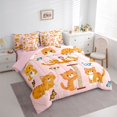 thumbnail image 3 of Homewish Kawaii Orange Animal Bedding Comforter Set 7pcs, Magic Butterfly Animal Queen Bedding Sets, Teens Kids Boys Girls Reversible Queen Sheet Sets, Breathable Home Decor, 3 of 7