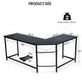 thumbnail image 4 of Giantex L-Shaped Working Desk, Computer Gaming Desk, Industry Modern Corner Study Writing Table for Home Office Workstation, Easy Assembly, Black, 4 of 8