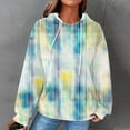 thumbnail image 2 of Olyvenn Womens Waffle Knit Hoodie Oversized Fashion Multicolored Sweatshirt Casual Drawstring Pullover Tops with Pockets Mint Green S, 2 of 6