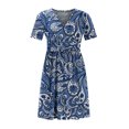 thumbnail image 4 of Vestido casual de manga corta de verano para mujer Vestido de fiesta floral con cuello en V y bolsillos Pompotops ghjkhdj16338, 4 of 4