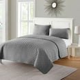 thumbnail image 2 of VCNY Home Nina 3-Piece Grey Geometric Quilt Set, Full/Queen, Adult, Unisex, 2 of 5
