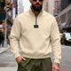 thumbnail image 3 of Ceisia Men Slim Fit Fashion Solid Color Long Sleeve Stand Collar Gift Zipper Casual Daily Party Wear Shirt Top, 3 of 8