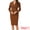 Dark Brown, variant on Women's 2 Pcs Business Tweed Trim Blazer Skirt Outfit Sets M White