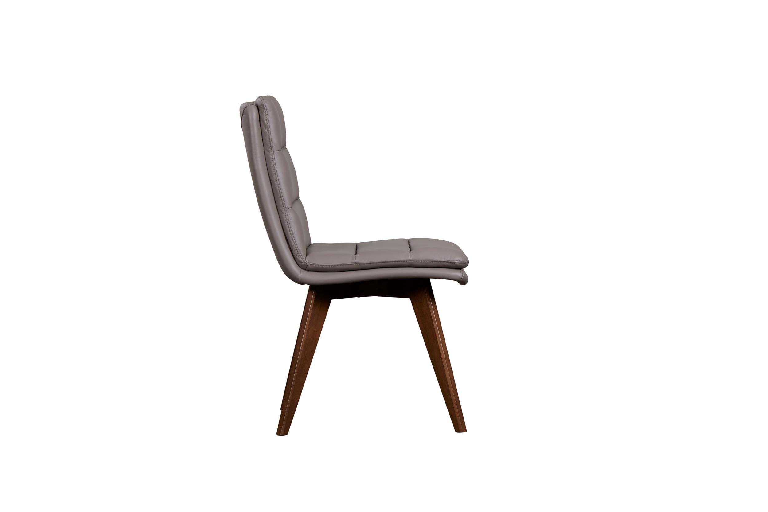 Porter Designs Castor Genuine Leather Dining Chair in Gray (Set of 2)