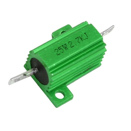 Ohm 25 Watt Wirewound Resistor - 25W 2.7K Ohm 5% Wirewound Aluminum Housed Power Resistor Green